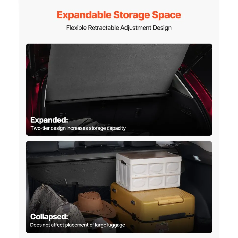 VEVOR Retractable Cargo Cover, Upgraded Carbon Fiber Texture Trunk Cover, Anti-Peeping Luggage Privacy Shield, Easy Installation Security Shade Car Accessories, for Mazda CX-5 2017-2025 5-Seater