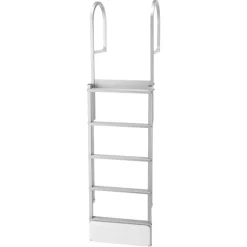 VEVOR Retractable Dock Ladder, 5 Steps, Aluminum Alloy Pontoon Boat Swim Ladder with Auto-Lift Float, Non-Slip Wide Steps, 500 lbs Weight Capacity, Adjustable Height, for Lake Pool Marine Boarding