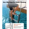 VEVOR Retractable Dock Ladder, 5 Steps, Aluminum Alloy Pontoon Boat Swim Ladder, with Non-Slip Wide Steps, 350 lbs Weight Capacity, Adjustable Height, for Lake Swimming, Pool, Boat, Marine Boarding