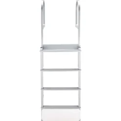 VEVOR Retractable Dock Ladder, 4 Steps, Aluminum Alloy Pontoon Boat Swim Ladder with Auto-Lift Float, Non-Slip Wide Steps, 500 lbs Weight Capacity, Adjustable Height, for Lake Pool Marine Boarding
