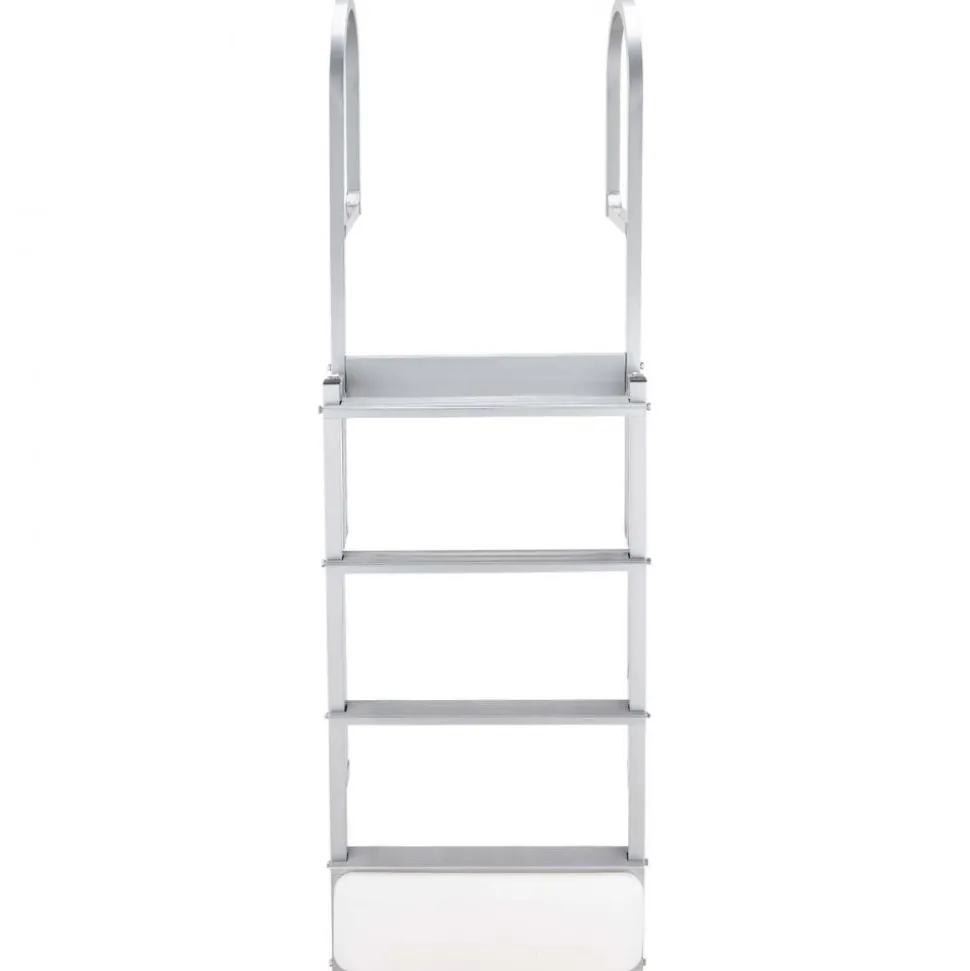 VEVOR Retractable Dock Ladder, 4 Steps, Aluminum Alloy Pontoon Boat Swim Ladder with Auto-Lift Float, Non-Slip Wide Steps, 500 lbs Weight Capacity, Adjustable Height, for Lake Pool Marine Boarding
