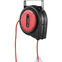 VEVOR Retractable Extension Cord Reel, 80 FT, Heavy Duty 12AWG/3C SJTOW Retractable Power Cord with Lighted Triple Tap Outlet, 15 Amp Circuit Breaker 180° Swivel Bracket for Ceiling or Wall Mount