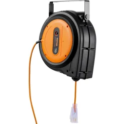 VEVOR Retractable Extension Cord Reel, 75 FT, Heavy Duty 14AWG/3C SJTOW Retractable Power Cord with Lighted Triple Tap Outlet, 13 Amp Circuit Breaker 180° Swivel Bracket for Ceiling or Wall Mount