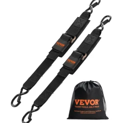 VEVOR Retractable Ratchet Straps, 2 in x 2 ft Ratchet Tie Down Straps with Security Lock S Hooks, 2 Pack Heavy Duty Ratchet Tie Down Straps with 1500 lbs Break Strength, for Trailers, Vehicles, Boat