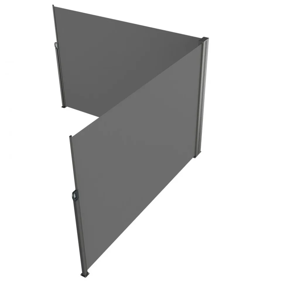 VEVOR Retractable Side Awning, 79''x 236'' Outdoor Privacy Screen, 180g Polyester Water-proof Retractable Patio Screen, UV 30+ Room Divider Wind Screen for Patio, Backyard, Balcony, Gray