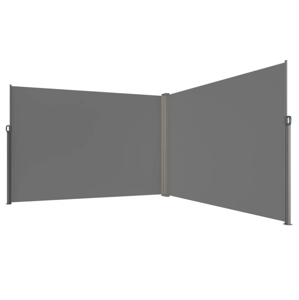VEVOR Retractable Side Awning, 79''x 236'' Outdoor Privacy Screen, 180g Polyester Water-proof Retractable Patio Screen, UV 30+ Room Divider Wind Screen for Patio, Backyard, Balcony, Gray