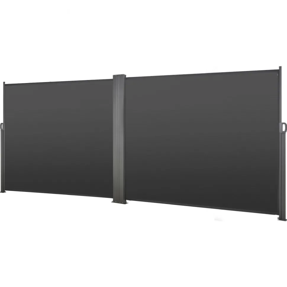 VEVOR Retractable Side Awning, 71" x 236" Patio Retractable Side Screen with 180 g/m² Polyester Fabric, Waterproof Sunshade Outdoor Privacy Screen Room Divider for Garden, Balcony, Pools, Deck, Gray