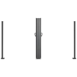VEVOR Retractable Side Awning, 71''x 118'' Aluminum Outdoor Privacy Screen, 280g Polyester Water-proof Retractable Patio Screen, UV 30+ Room Divider Wind Screen for Patio, Backyard, Balcony, Gray