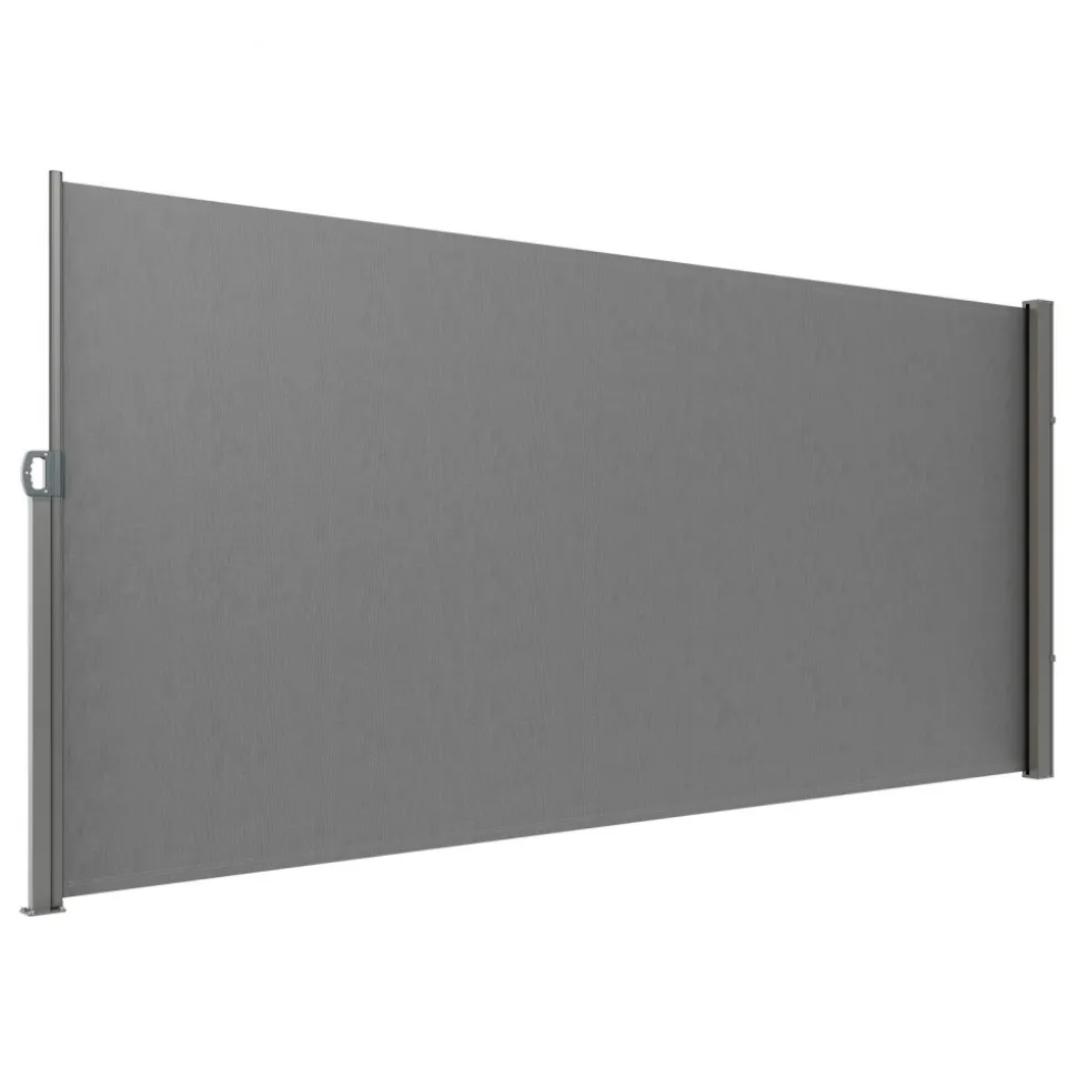 VEVOR Retractable Side Awning, 71''x 138'' Outdoor Privacy Screen, 180g Polyester Water-proof Retractable Patio Screen, UV 30+ Room Divider Wind Screen for Patio, Backyard, Balcony, Gray