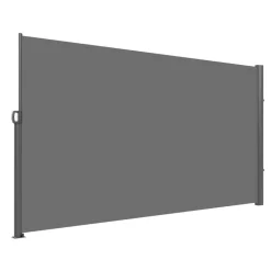 VEVOR Retractable Side Awning, 63''x 118'' Aluminum Outdoor Privacy Screen, 280g Polyester Water-proof Retractable Patio Screen, UV 30+ Room Divider Wind Screen for Patio, Backyard, Balcony, Gray