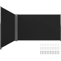VEVOR Retractable Side Awning, 71''x 138'' Outdoor Privacy Screen, 180g Polyester Water-proof Retractable Patio Screen, UV 30+ Room Divider Wind Screen for Patio, Backyard, Balcony, Beige