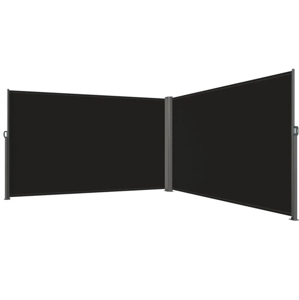 VEVOR Retractable Side Awning, 71''x 138'' Outdoor Privacy Screen, 180g Polyester Water-proof Retractable Patio Screen, UV 30+ Room Divider Wind Screen for Patio, Backyard, Balcony, Beige
