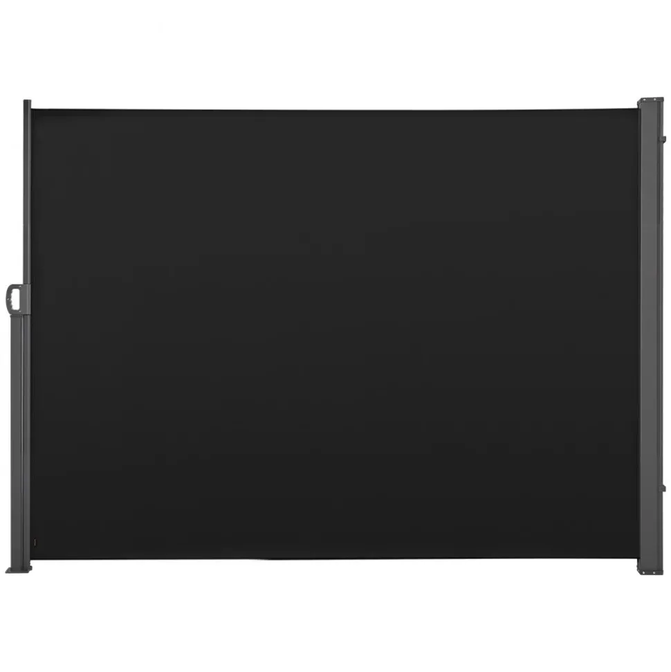 VEVOR Retractable Side Awning, 71" x 118" Patio Retractable Side Screen with 180 g/m² Polyester Fabric, Waterproof Sunshade Outdoor Privacy Screen Room Divider for Garden, Balcony, Pools, Deck, Black