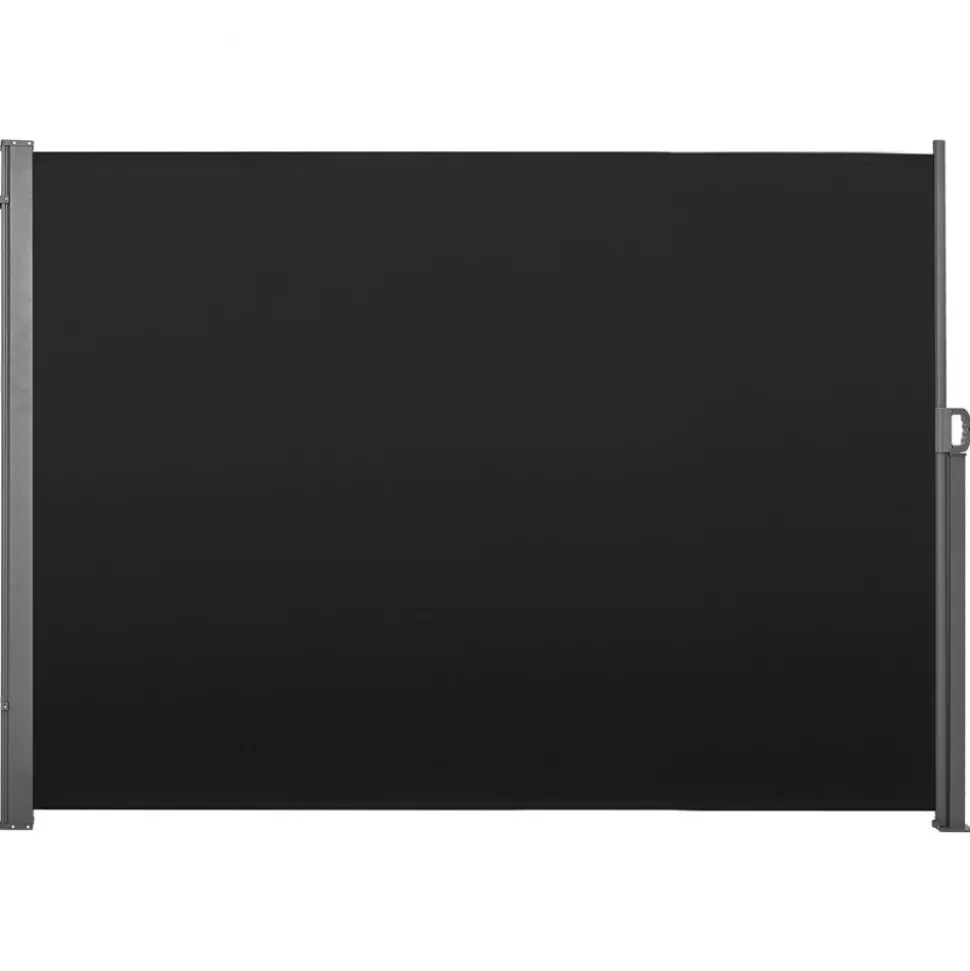 VEVOR Retractable Side Awning, 71" x 118" Patio Retractable Side Screen with 180 g/m² Polyester Fabric, Waterproof Sunshade Outdoor Privacy Screen Room Divider for Garden, Balcony, Pools, Deck, Black