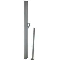 VEVOR Retractable Side Awning, 71''x 118'' Aluminum Outdoor Privacy Screen, 280g Polyester Water-proof Retractable Patio Screen, UV 30+ Room Divider Wind Screen for Patio, Backyard, Balcony, Black
