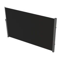 VEVOR Retractable Side Awning, 71''x 118'' Aluminum Outdoor Privacy Screen, 280g Polyester Water-proof Retractable Patio Screen, UV 30+ Room Divider Wind Screen for Patio, Backyard, Balcony, Black