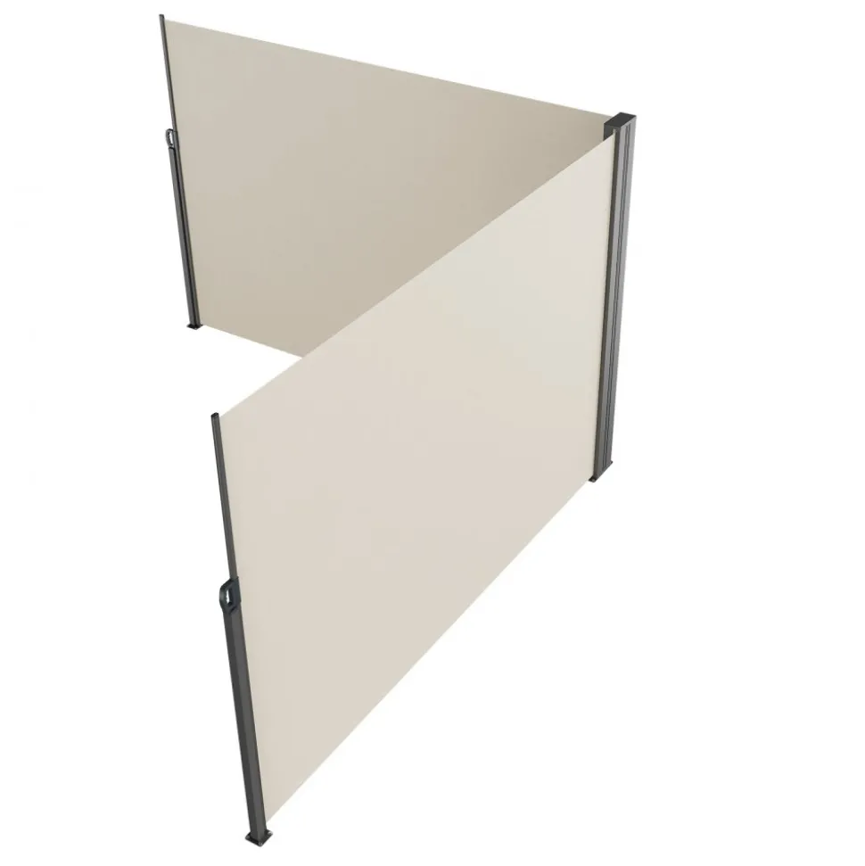 VEVOR Retractable Side Awning, 79''x 236'' Outdoor Privacy Screen, 180g Polyester Water-proof Retractable Patio Screen, UV 30+ Room Divider Wind Screen for Patio, Backyard, Balcony, Beige