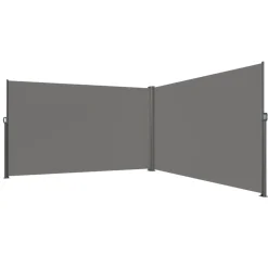 VEVOR Retractable Side Awning, 71''x 236'' Aluminum Outdoor Privacy Screen, 280g Polyester Water-proof Retractable Patio Screen, UV 30+ Room Divider Wind Screen for Patio, Backyard, Balcony, Gray