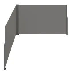 VEVOR Retractable Side Awning, 71''x 236'' Aluminum Outdoor Privacy Screen, 280g Polyester Water-proof Retractable Patio Screen, UV 30+ Room Divider Wind Screen for Patio, Backyard, Balcony, Gray