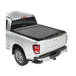 VEVOR Retractable Tonneau Cover, 5.5 ft Retractable Tonneau Cover with Built-in Drainage Pipe for 2021-2024 Toyota Tundra Crew Cab w/ Deck Rail System , Hard Tonneau Cover with Double-Lock & T-Slot