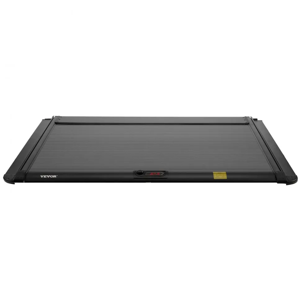VEVOR Retractable Tonneau Cover, 5.0 ft Retractable Tonneau Cover with Built-in Drainage Pipe for 2021-2024 Toyota Tacoma Crew Cab w/ Deck Rail System , Hard Tonneau Cover with Double-Lock & T-Slot