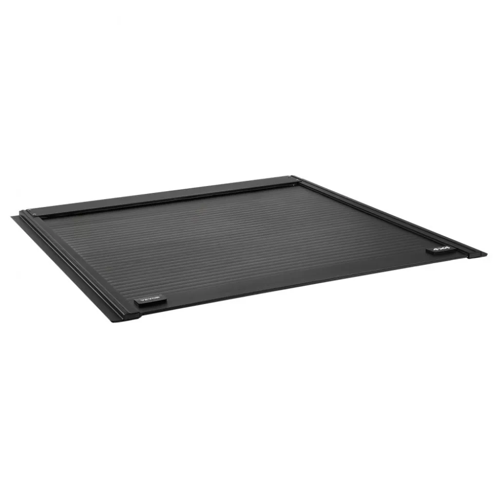 VEVOR Retractable Tonneau Cover, 5.5 ft Hard Tonneau Cover with Built-in Drainage Pipe for 2022 - 2024 Toyota Tundra Crew Cab w/ Deck Rail System , Hard Tonneau Cover with Double-Lock & T-Slot
