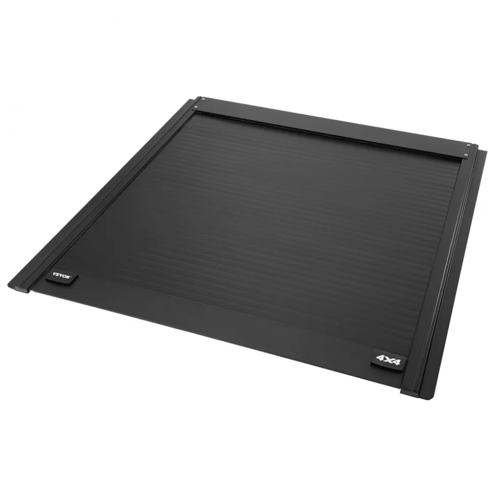 VEVOR Retractable Tonneau Cover, 5.5 ft Hard Tonneau Cover with Built-in Drainage Pipe for 2022 - 2024 Toyota Tundra Crew Cab w/ Deck Rail System , Hard Tonneau Cover with Double-Lock & T-Slot