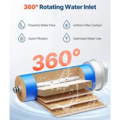 VEVOR Reverse Osmosis System, 800 GPD 11-stage Reverse Osmosis Water Filter Replacement, RO Filter Cartridge for 24 Months, Reduces Lead & Chlorine, Compatible with SS-005 Under Sink Water Filter