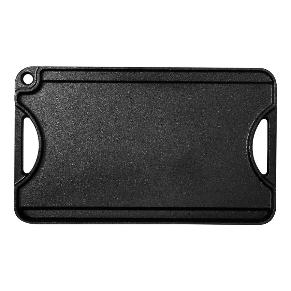 VEVOR Reversible Grill/Griddle, 14x8.5 inch Pre-Seasoned Cast Iron Griddle, Portable Rectangular Pan with Handle, Family Cookware for Indoor/Outdoor Stove Top Burner, Gas, Camping BBQ, Black