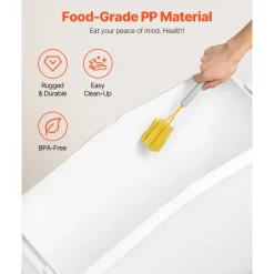VEVOR Rice Storage Container, 21Gallon/80L Capacity Large Dog Food Dispenser Bin, Kitchen Ingredient Grain Cereal Flour Bin, Pet food Containers with Wheels, Scoop, and Airtight Lid, 1 Pack