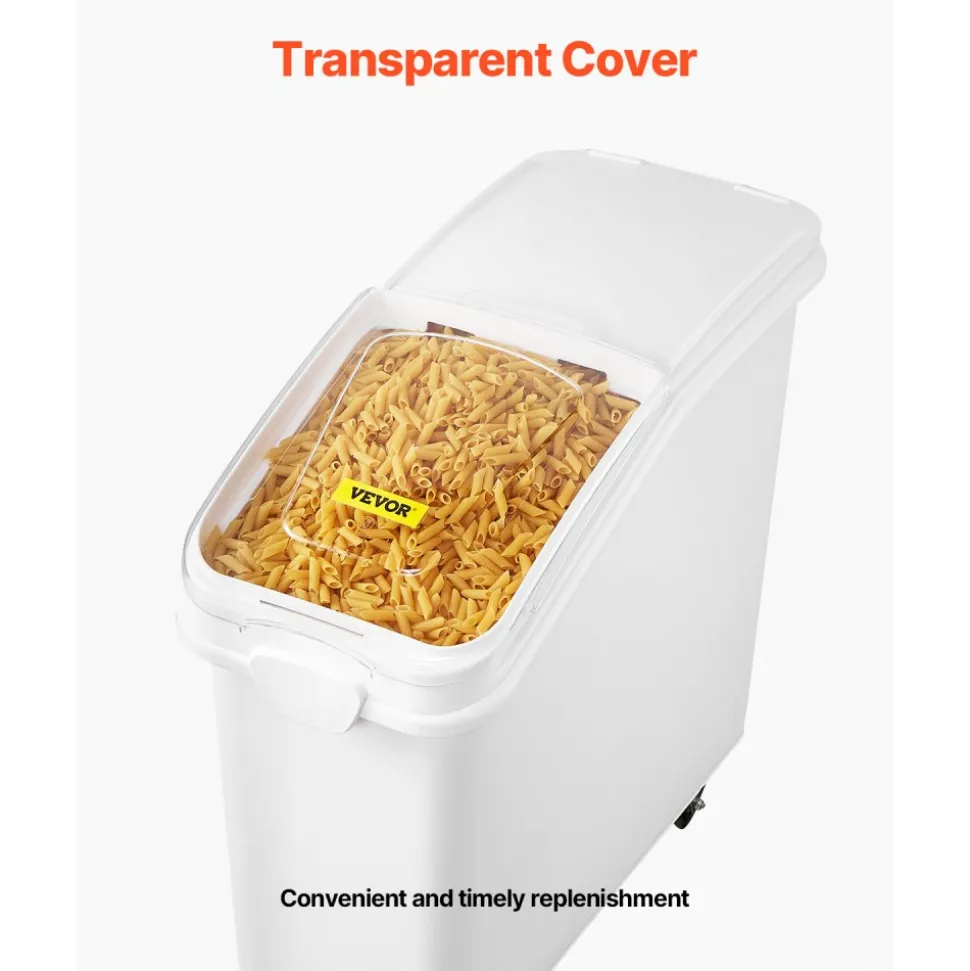 VEVOR Rice Storage Container, 21Gallon/80L Capacity Large Dog Food Dispenser Bin, Kitchen Ingredient Grain Cereal Flour Bin, Pet food Containers with Wheels, Scoop, and Airtight Lid, 1 Pack