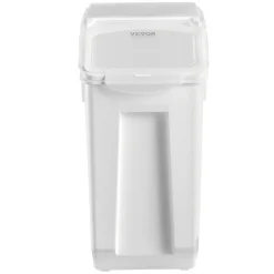 VEVOR Rice Storage Container, 4.5Gallon/20L x2 Capacity Large Dog Food Dispenser Bin, Kitchen Ingredient Grain Cereal Flour Bin, Pet food Containers with Wheels, 2 Measuring Cups, Airtight Lid, 2 Pack