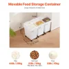 VEVOR Rice Storage Container, 6.6Gallon/25L x3 Capacity Large Dog Food Dispenser Bin, Kitchen Ingredient Grain Cereal Flour Bin, Pet food Containers with Wheels, 3 Scoops,  and Airtight Lid, 3 Pack