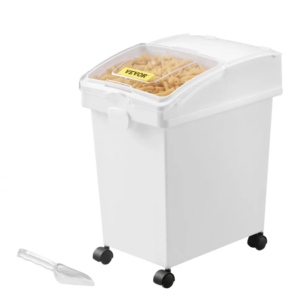 VEVOR Rice Storage Container, 6.6Gallon/25L x3 Capacity Large Dog Food Dispenser Bin, Kitchen Ingredient Grain Cereal Flour Bin, Pet food Containers with Wheels, 3 Scoops, and Airtight Lid, 3 Pack