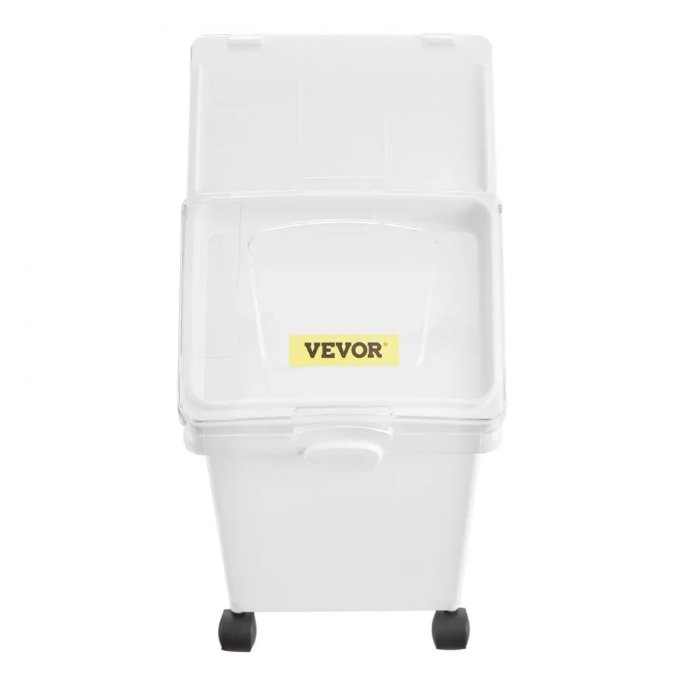 VEVOR Rice Storage Container, 6.6Gallon/25L x3 Capacity Large Dog Food Dispenser Bin, Kitchen Ingredient Grain Cereal Flour Bin, Pet food Containers with Wheels, 3 Scoops, and Airtight Lid, 3 Pack