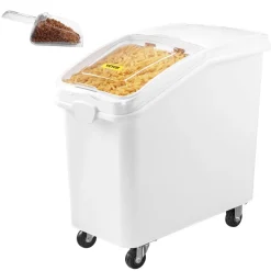 VEVOR Rice Storage Container, 27Gallon/100L Capacity Large Dog Food Dispenser Bin, Kitchen Ingredient Grain Cereal Flour Bin, Pet food Containers with Wheels, Scoop, and Airtight Lid, 1 Pack