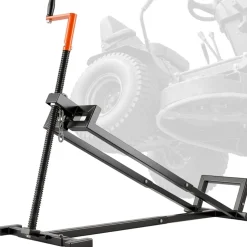 VEVOR Ride on Lawn Mower Lift Jack, 880 Lbs Weight Capacity, Telescopic Maintenance Jack with Crank Handle & Power Tool Handle, Foldable Lawn Tractor Lifter for Lawn Mowers and Garden Tractors, Black