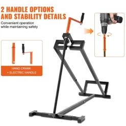 VEVOR Ride on Lawn Mower Lift Jack, 880 Lbs Weight Capacity, Telescopic Maintenance Jack with Crank Handle & Power Tool Handle, Foldable Lawn Tractor Lifter for Lawn Mowers and Garden Tractors, Black