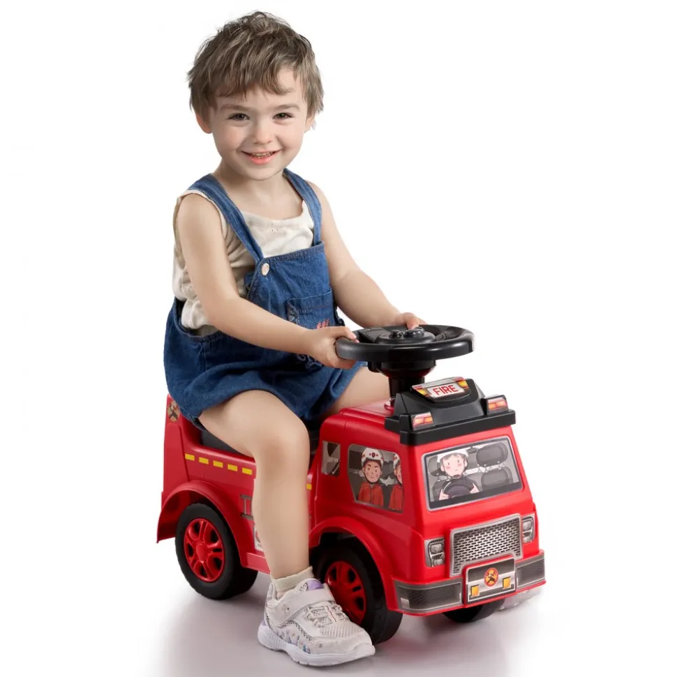 VEVOR Ride On Push Car for Toddlers, Ages 1-3, Ride Racer, Sit to Stand Toddler Ride On Toy, Classic Kids Ride On Car with Music Steering Wheel & Under Seat Storage, Ride On Toy for Boys Girls, Red
