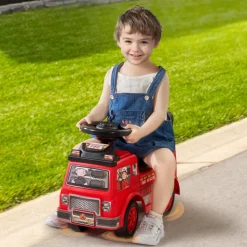 VEVOR Ride On Push Car for Toddlers, Ages 1-3, Ride Racer, Sit to Stand Toddler Ride On Toy, Classic Kids Ride On Car with Music Steering Wheel & Under Seat Storage, Ride On Toy for Boys Girls, Red