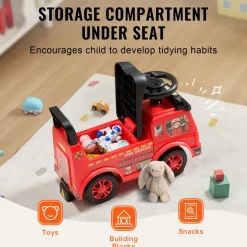 VEVOR Ride On Push Car for Toddlers, Ages 1-3, Ride Racer, Sit to Stand Toddler Ride On Toy, Classic Kids Ride On Car with Music Steering Wheel & Under Seat Storage, Ride On Toy for Boys Girls, Red