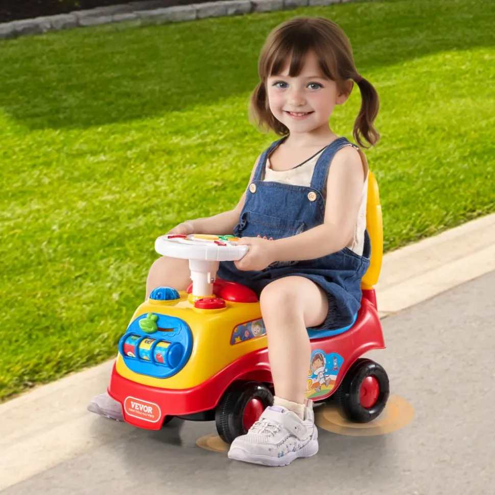 VEVOR Ride On Push Car for Toddlers, Ages 1-3, Ride Racer, Sit to Stand Toddler Ride On Toy, Classic Kids Ride On Car with Music Steering Wheel, Horn & Under Seat Storage, Ride On Toy for Boys Girls