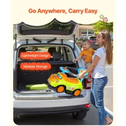 VEVOR Ride On Push Car, Push Car for Toddler 19 to 36 Months, Around Buggy with Guardrails, Handle & Under-seat Storage, 55 lbs Load Capacity, Foot-to-Floor Walker for Boys Girls, Green
