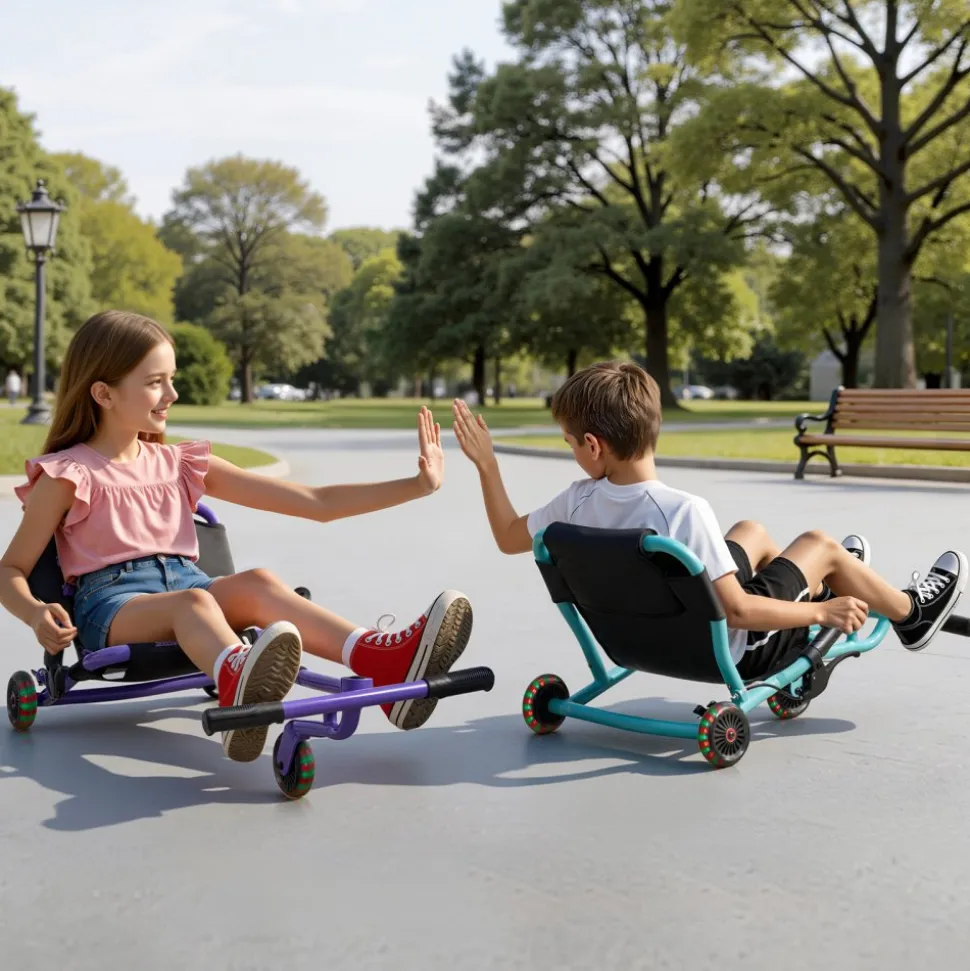 VEVOR Ride on Scooter 150 lbs Swing Side-to-Side for Amazing Riding Purple, for Ages 4+, Powered by Zig-Zag Motion, Ride on Toy with 3 Adjustable Length, Hand Brake, for Hard Surface Indoor & Outdoor