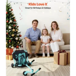 VEVOR Ride on Scooter 132 lbs Swing Side-to-Side for Amazing Riding Red, for Ages 4+, Powered by Zig-Zag Motion, Ride on Drifting Toy, with Adjustable Length, for Hard Surface, Indoor & Outdoor
