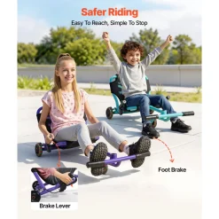 VEVOR Ride on Scooter 132 lbs Swing Side-to-Side for Amazing Riding Red, for Ages 4+, Powered by Zig-Zag Motion, Ride on Drifting Toy, with Adjustable Length, for Hard Surface, Indoor & Outdoor