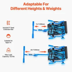 VEVOR Ride on Scooter, Load Capacity of 132 lbs, Swing Side-to-Side for Amazing Ride Powered by Zig-Zag Motion, Ride on Drifting Toy for Ages 4+, Rides on Any Hard Surface for Indoor & Outdoor, Blue