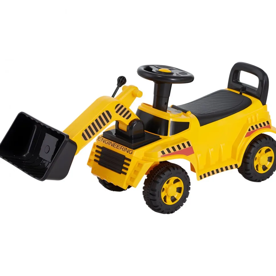 VEVOR Ride On Toddler Car, Ride on Excavator Car for Toddler 19 to 36 Months, Excavator Bulldozer Digger Toy with Under-seat Storage & Music, 55 lbs Load Capacity, Foot-to-Floor Walker for Kid, Yellow