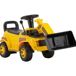 VEVOR Ride On Toddler Car, Ride on Excavator Car for Toddler 19 to 36 Months, Excavator Bulldozer Digger Toy with Under-seat Storage & Music, 55 lbs Load Capacity, Foot-to-Floor Walker for Kid, Yellow