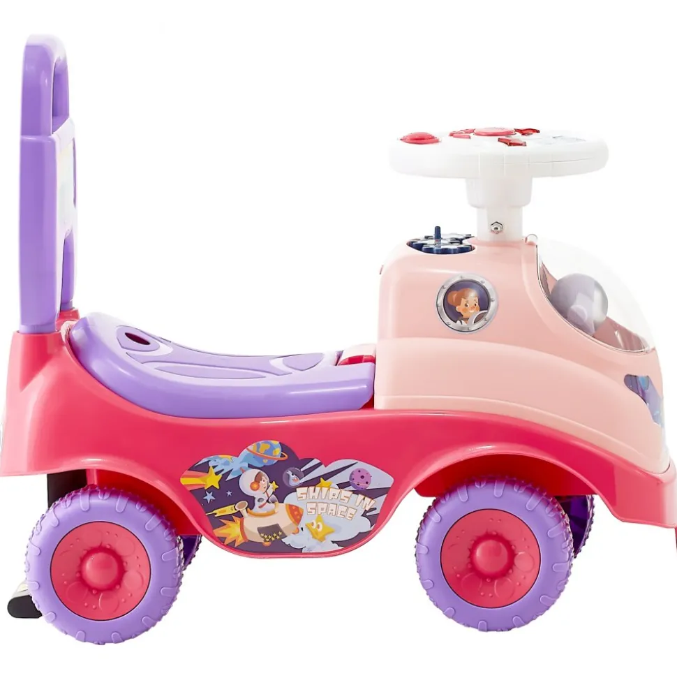 VEVOR Ride On Toddler Push Car, Push Car for Toddler 19 to 36 Months, Kids Ride On Toy with Horn & Music, 48.5 lbs Load Capacity, Under-seat Storage, Foot-to-Floor Walker for Toddlers Boys Girls, Pink